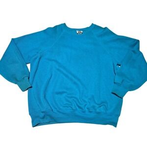 Vintage Lee Teal Crewneck Sweatshirt USA Made‎ Raglan Classic-Core Men's XL